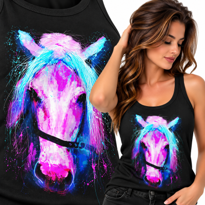 TANK TOP DAMSKI ZWIERZĘTA   KOŃ 1
